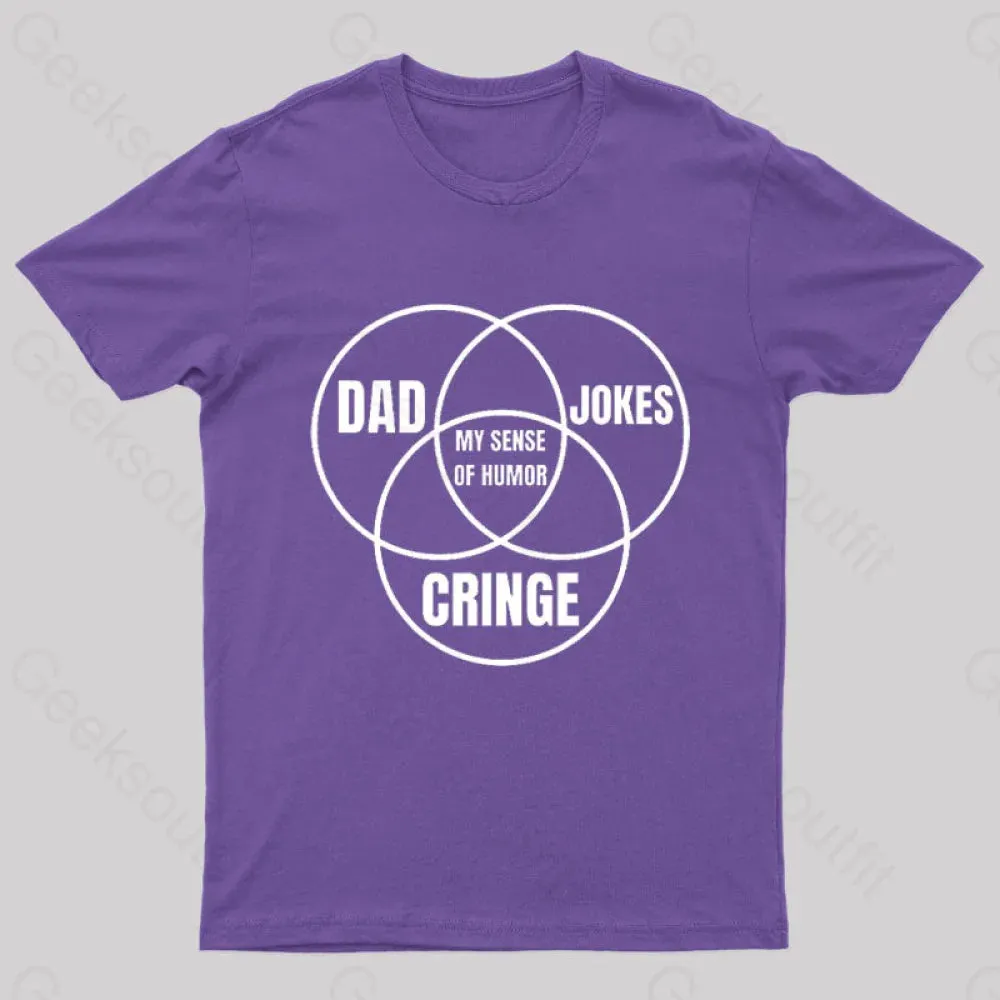 Dad Jokes Cringe My Sense of Humor Nerd T-Shirt - Image 6