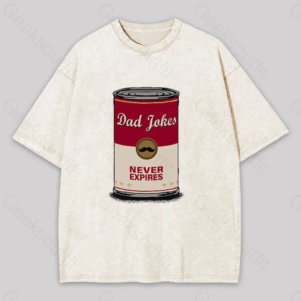 Dad Jokes Never Expire Washed T-shirt - Image 9