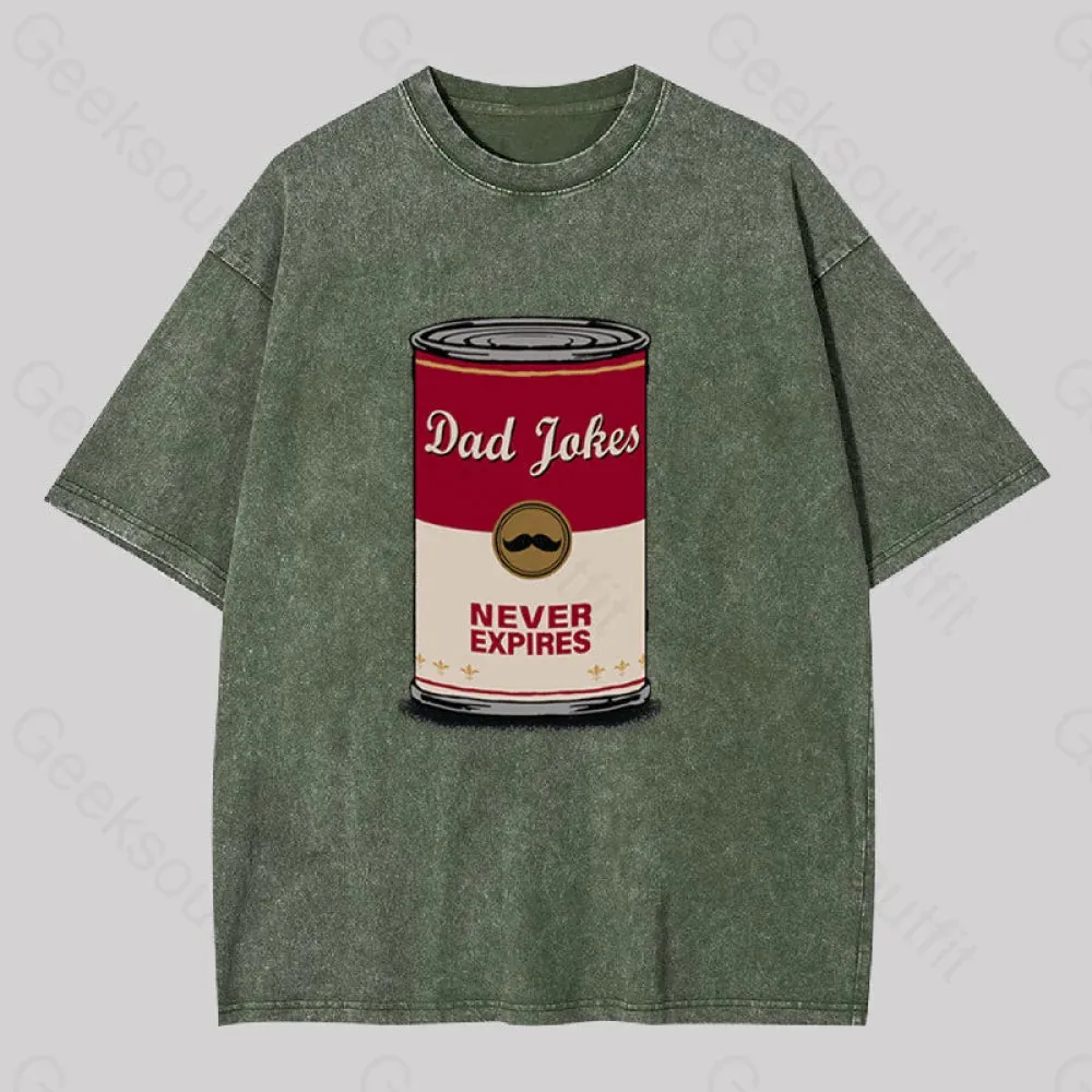 Dad Jokes Never Expire Washed T-shirt - Image 5