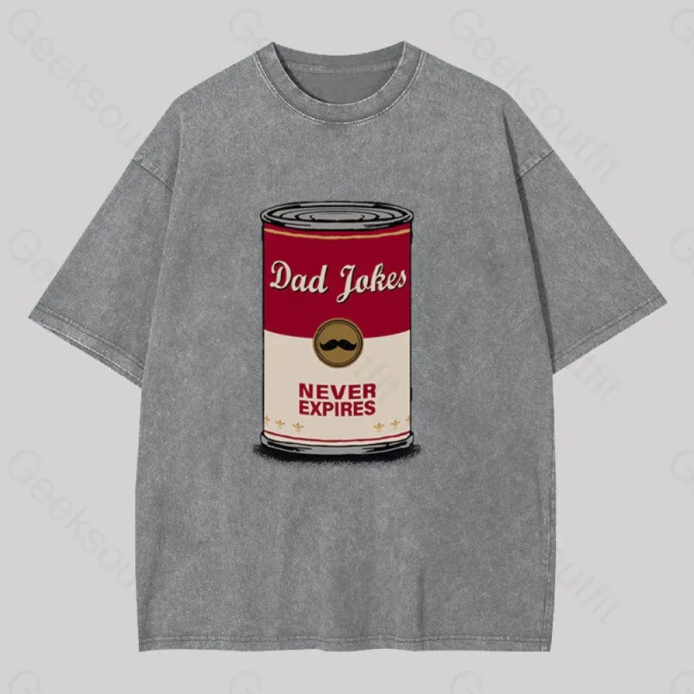 Dad Jokes Never Expire Washed T-shirt - Image 8