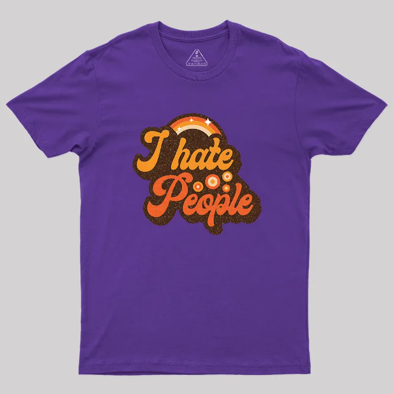Vintage Hate People Geek T-Shirt - Image 6