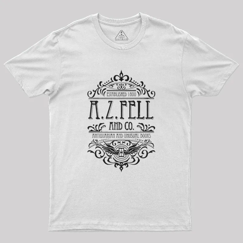 Good Omens: A.Z. Fell Book Shop Geek T-Shirt - Image 11