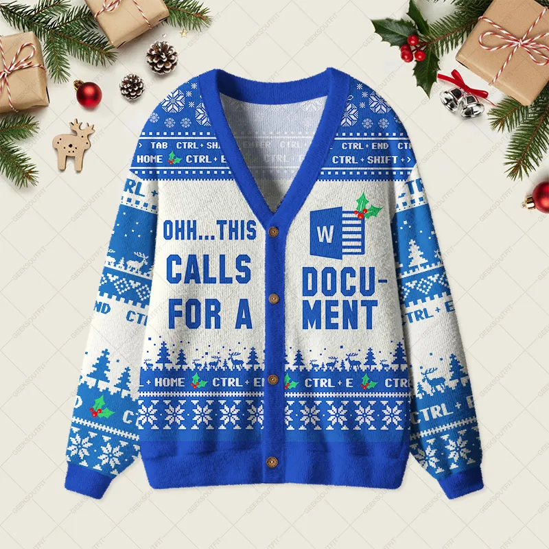 Ohh This Calls for a Document Geek Ugly Cardigan Sweaters