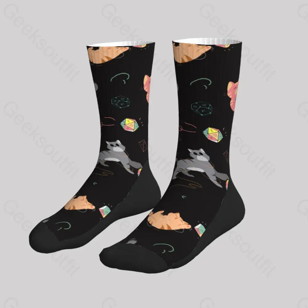 DND Dice Cat Men's Socks