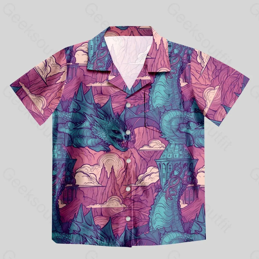 Alternative view of DND Dragon Pattern Button Up Pocket Shirt
