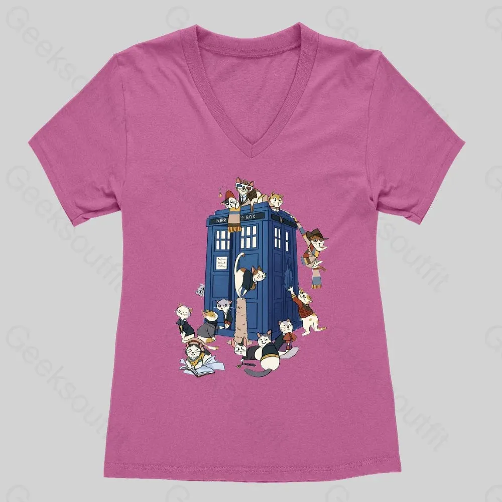 Doctor Cat Women's V-Neck T-shirt - Image 4