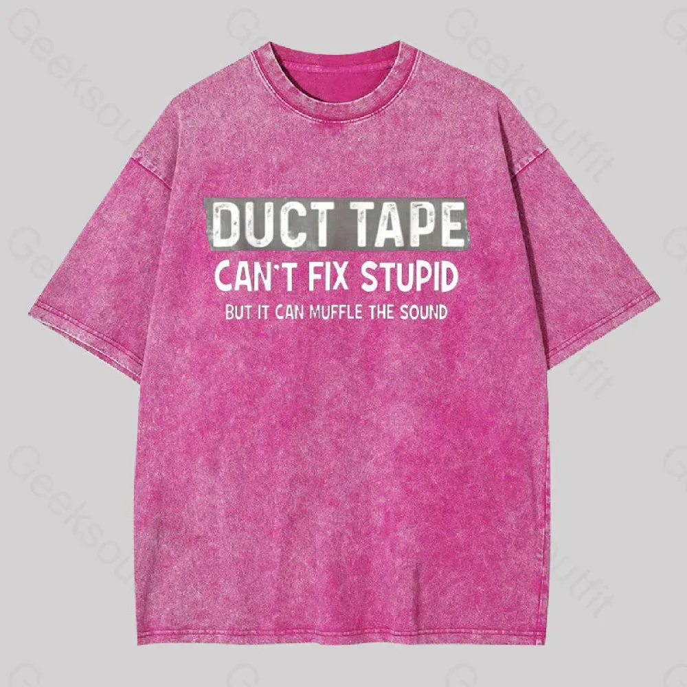 Duct Tape Muffle Stupid Sound Geek Washed T-shirt - Image 7
