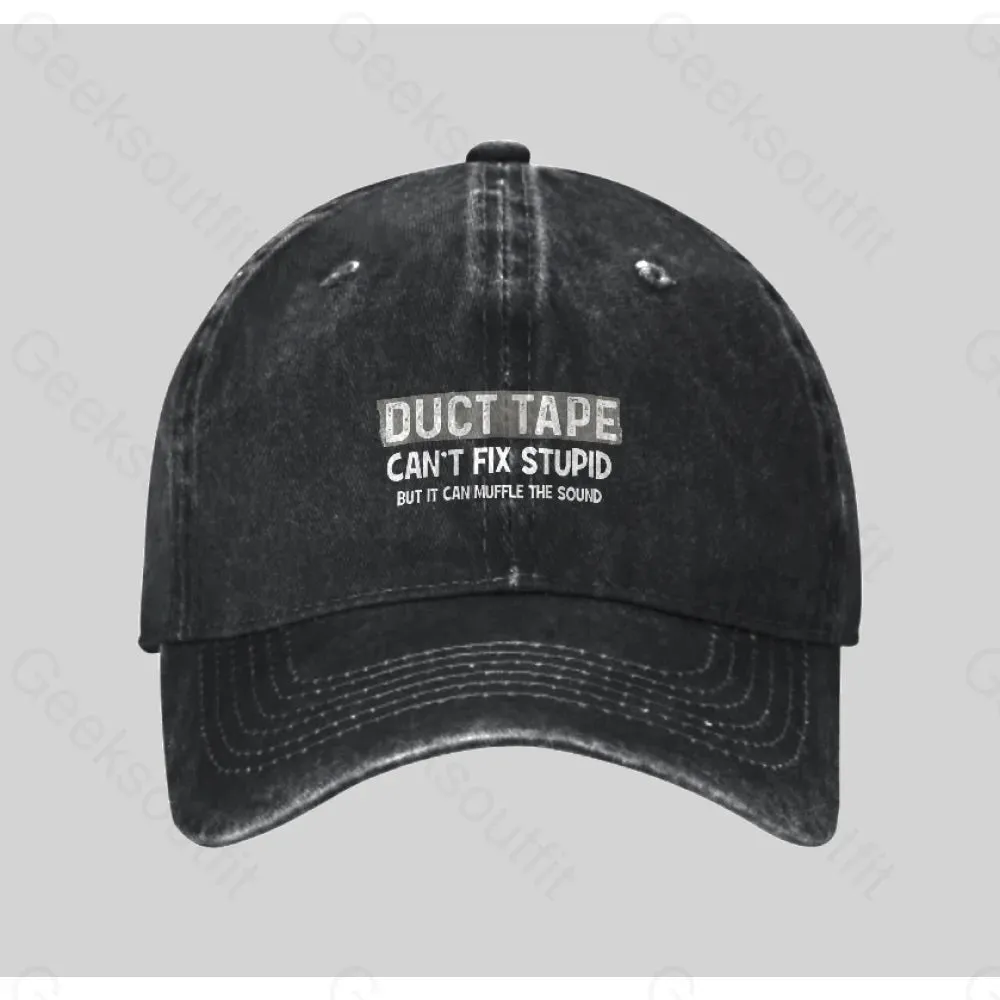 Duct Tape Muffle Stupid Sound Washed Vintage Baseball Cap