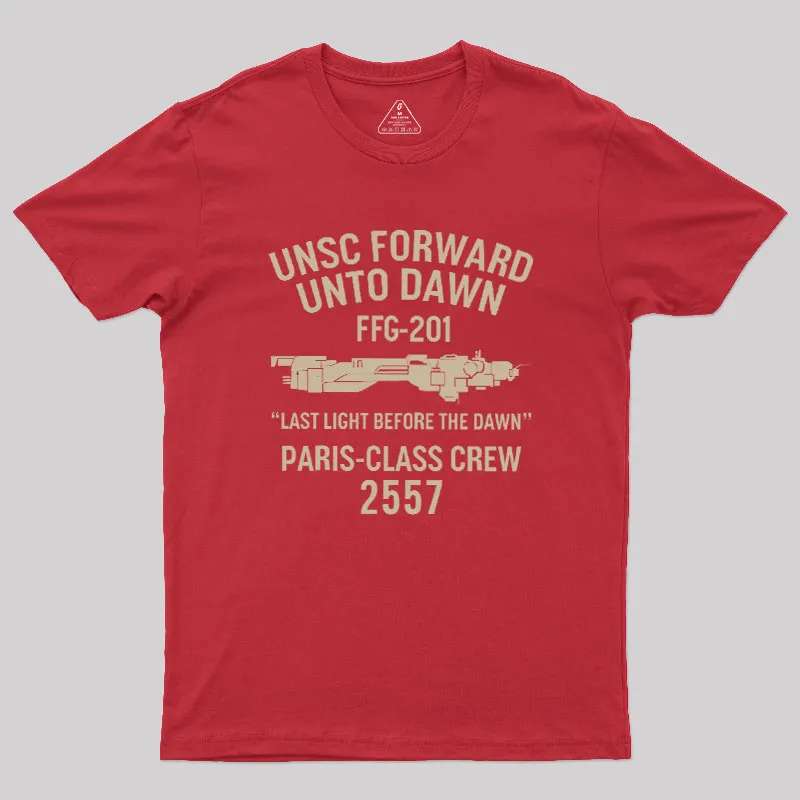 UNSC Forward Unto Dawn Geek T-Shirt - Image 4