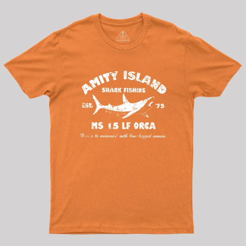 Amity Island Shark Fishing Est 1975 Geek T-Shirt - Image 6