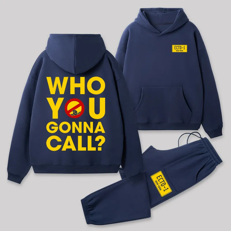 Alternative view of Who You Gonna Call Front and Back Printed Geek Fleece Hoodie Set