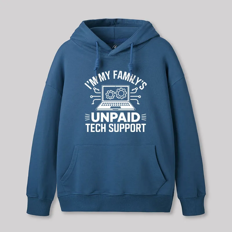 Alternative view of I'm My Family's Unpaid Tech Support Geek Hoodie