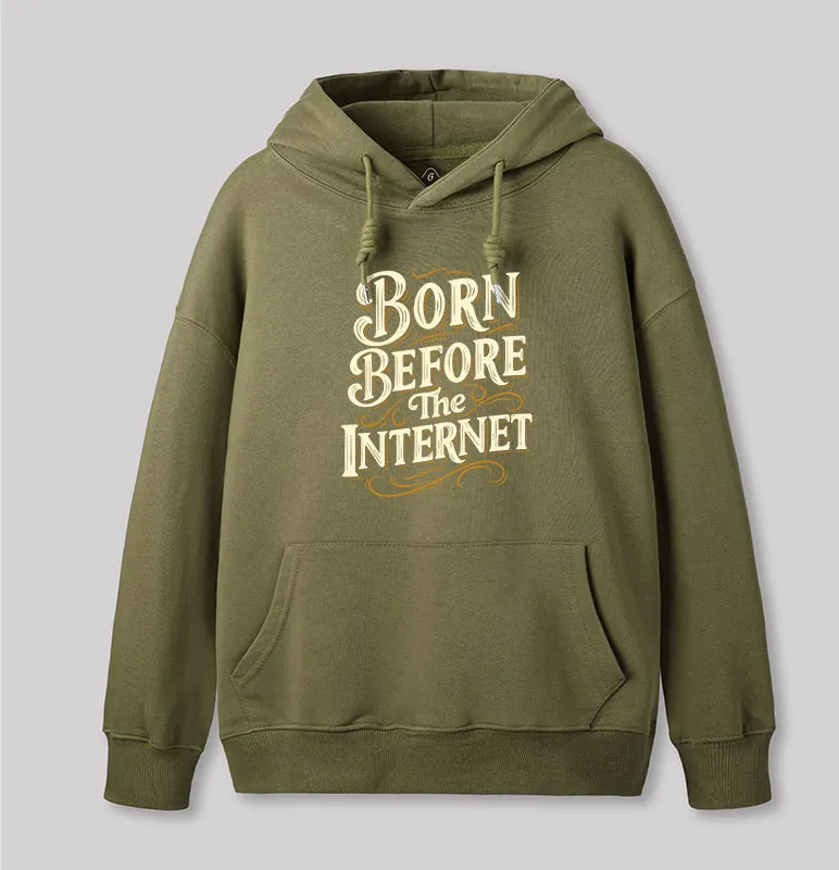 Alternative view of Born Before The Internet Geek Hoodie