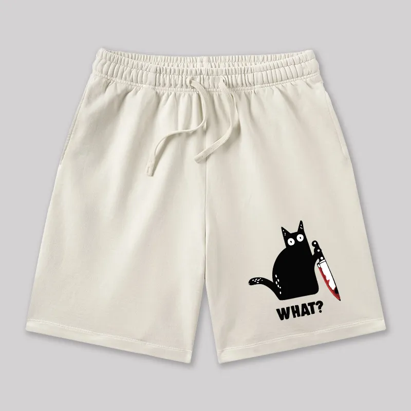 What Funny Cat Geeky Washed Shorts - Image 3