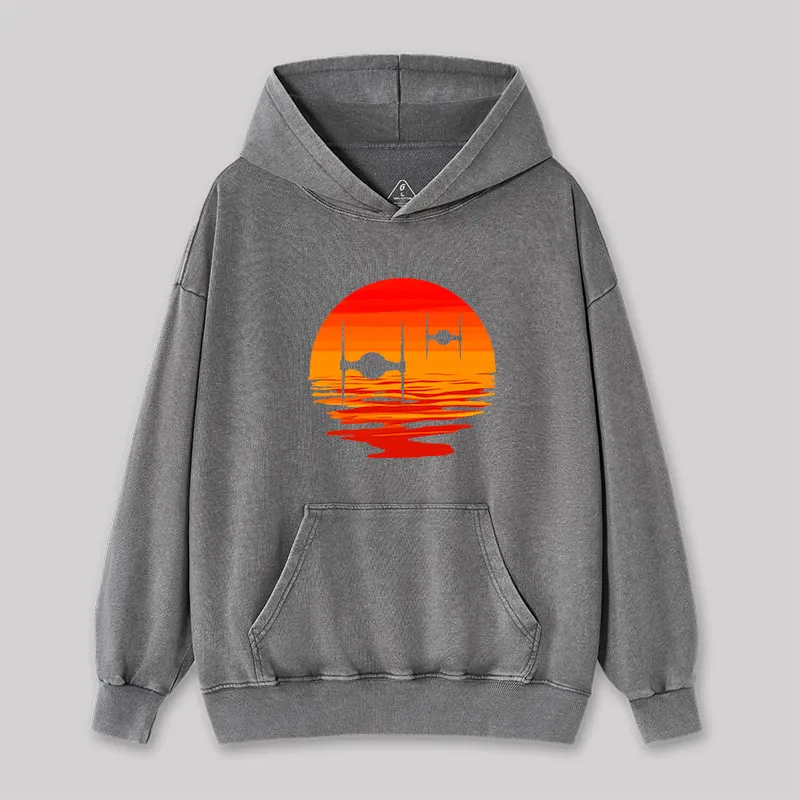 Sunset Wing Starfighter Washed Hoodie