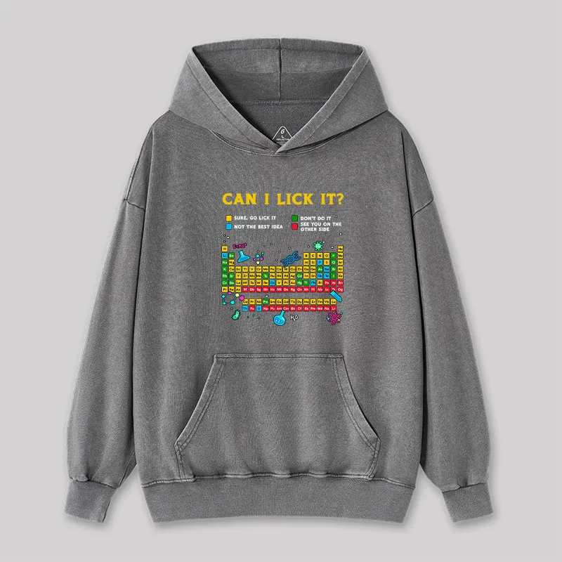 Alternative view of Can I Lick It Periodic Table Washed Hoodie