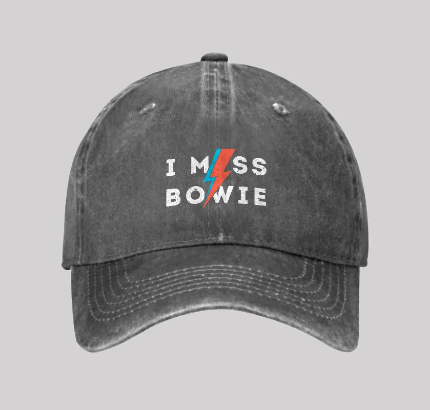 I Miss Bowie Washed Vintage Baseball Cap - Image 3