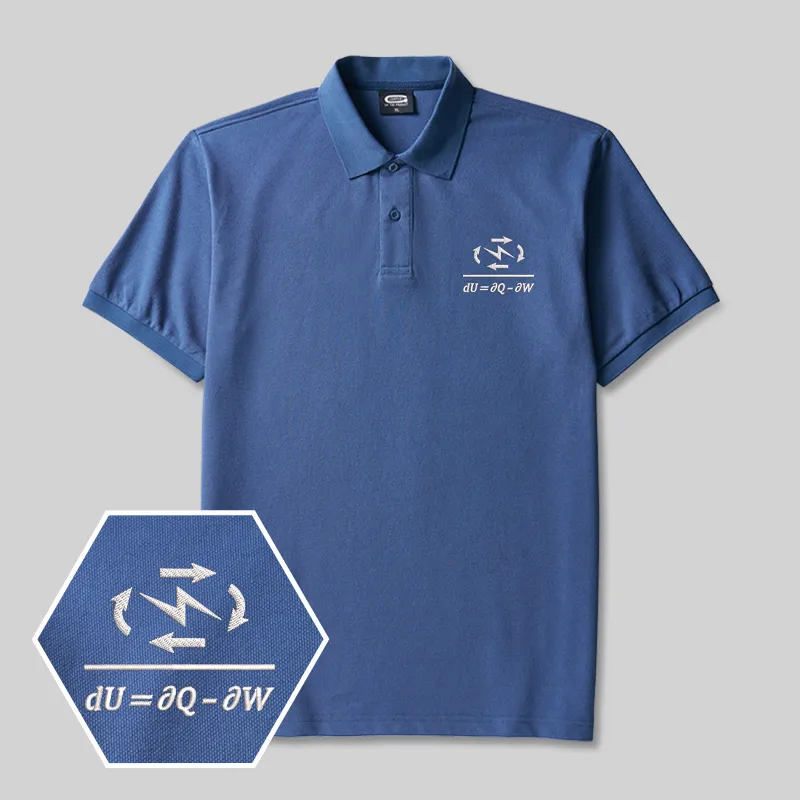 Alternative view of Thermodynamics Geek Embroidered Polo Shirts