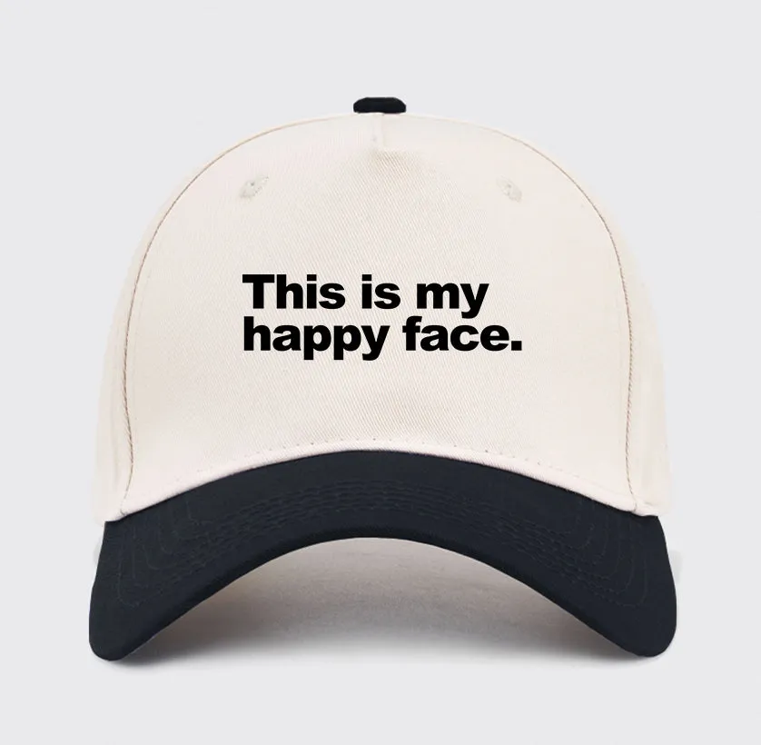 This is my happy face Washed Vintage Baseball Cap - Image 7