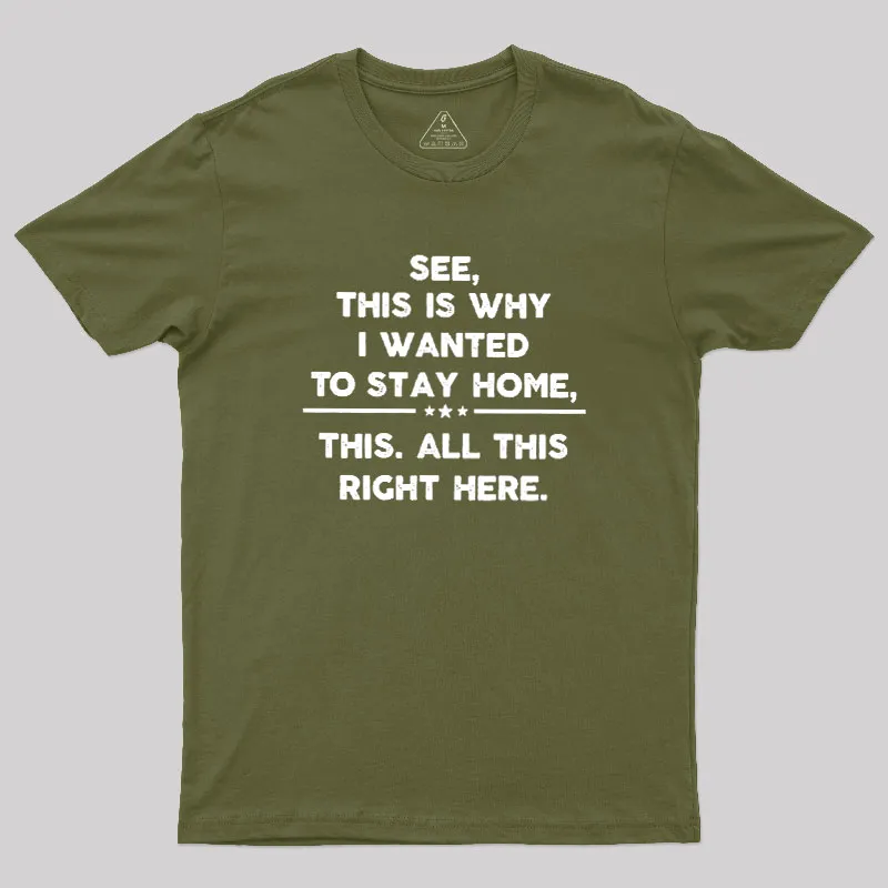 See This Is Why I Wanted To Stay home Geek T-Shirt
