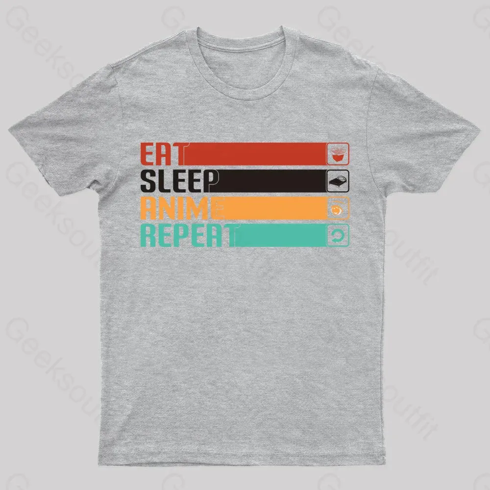 Eat Sleep Anime Repeat Nerd T-Shirt - Image 6