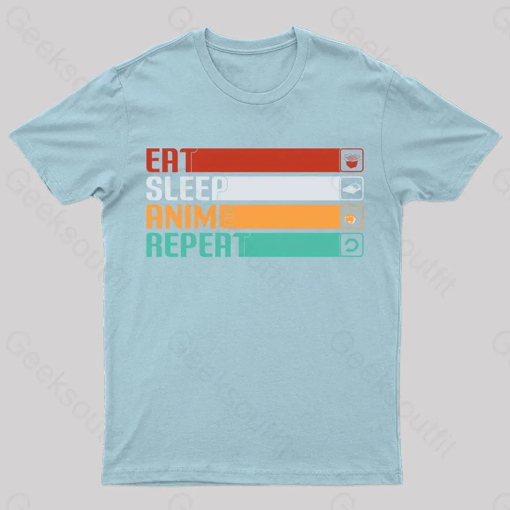 Eat Sleep Anime Repeat Nerd T-Shirt - Image 7