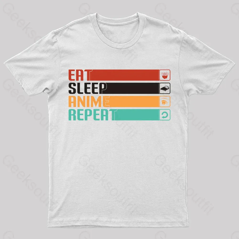 Eat Sleep Anime Repeat Nerd T-Shirt - Image 5