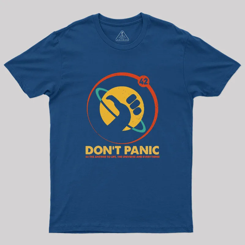 42 Answer To Life Universe Everything Don't Panic Geek T-Shirt - Image 2
