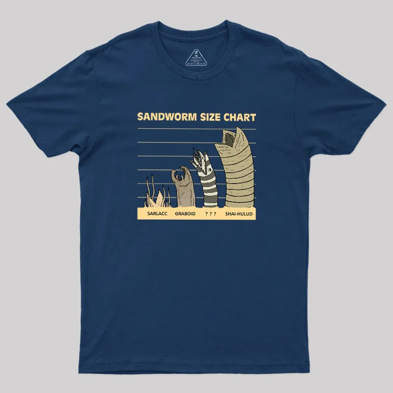 Sandworm Size Chart Geek T-Shirt - Image 2