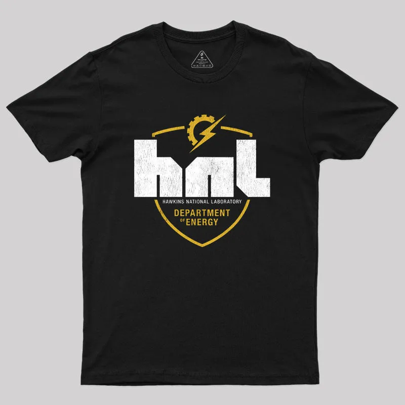Alternative view of Hawkins National Laboratory Geek T-Shirt