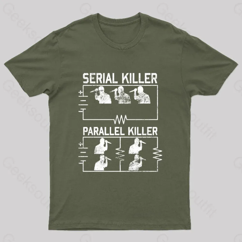 Electrical Circuit Serial Parallell Killer Geek T-Shirt - Image 4