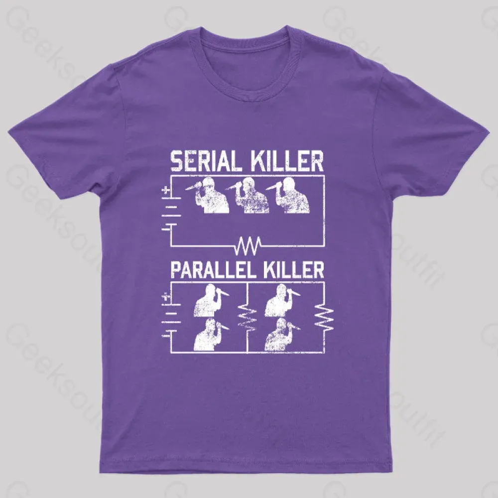Electrical Circuit Serial Parallell Killer Geek T-Shirt - Image 3
