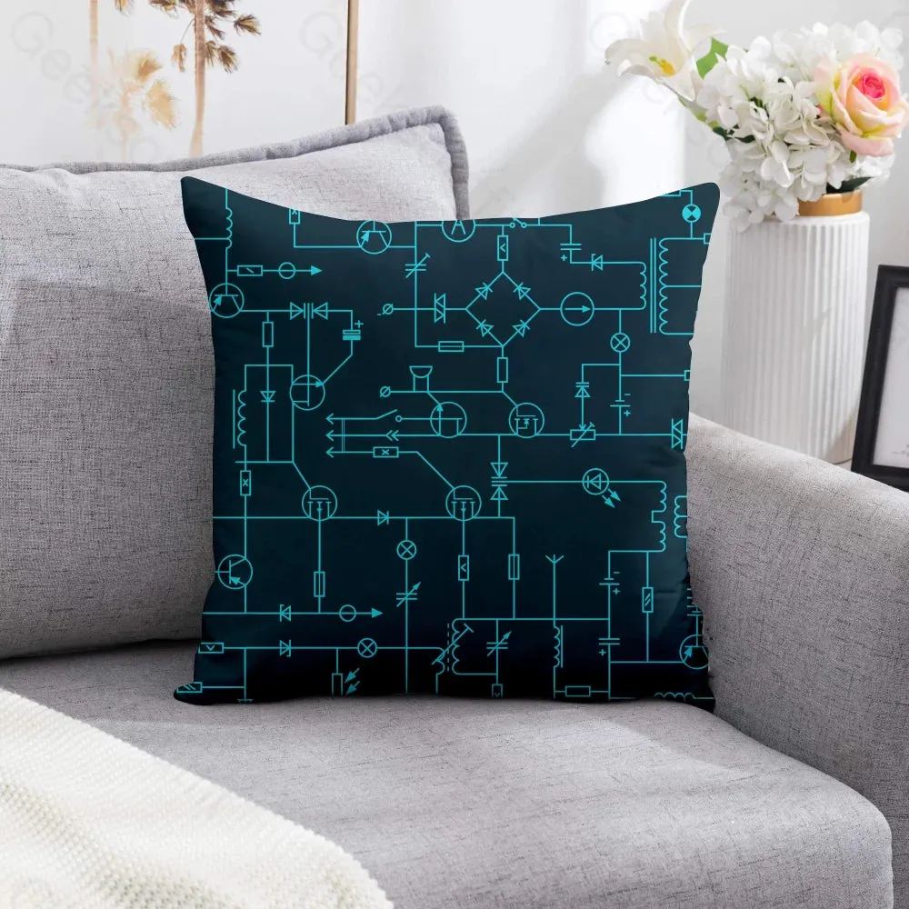 Electronic Components Arrow Dark Blue Pillowcase