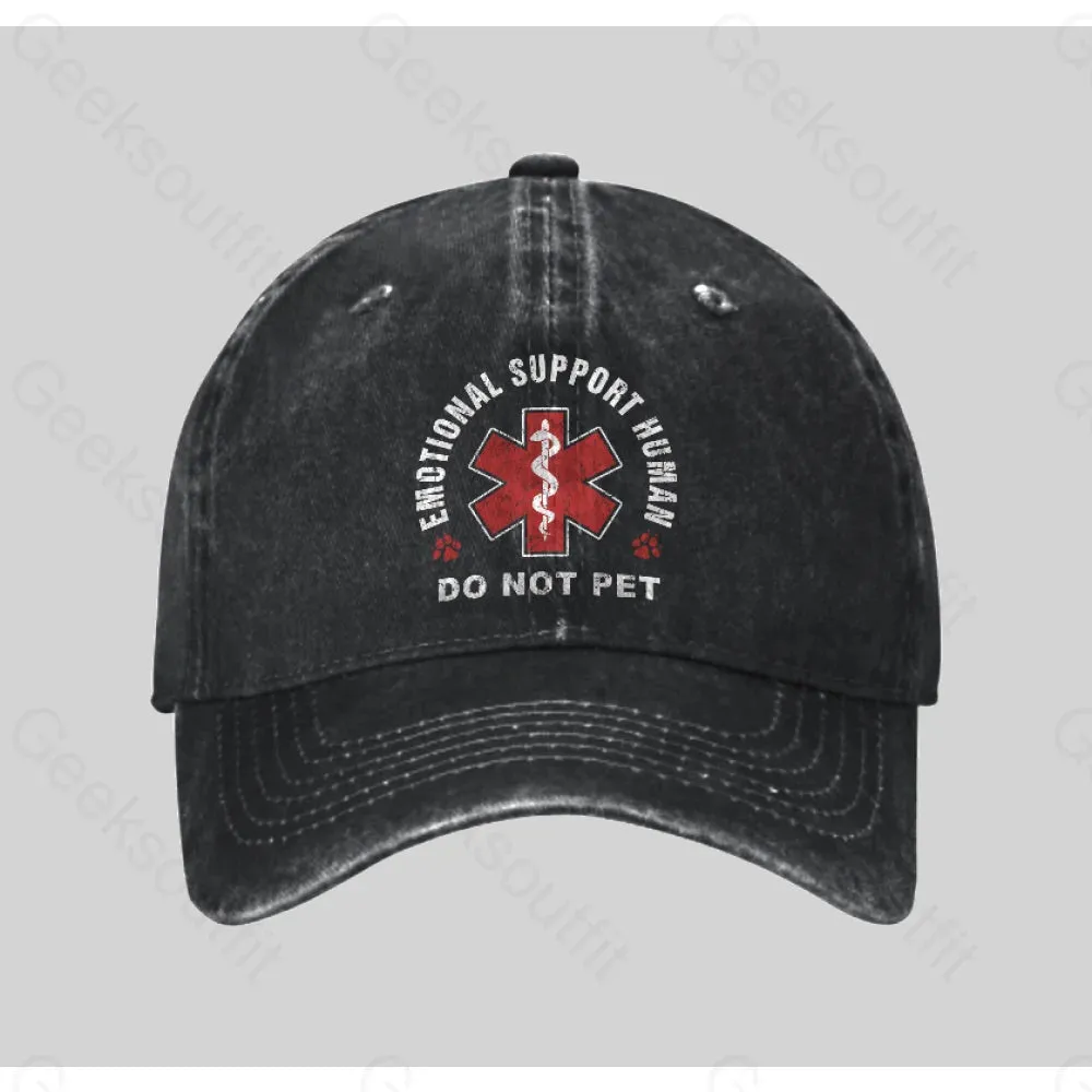 Emotional Support Human Washed Vintage Baseball Cap