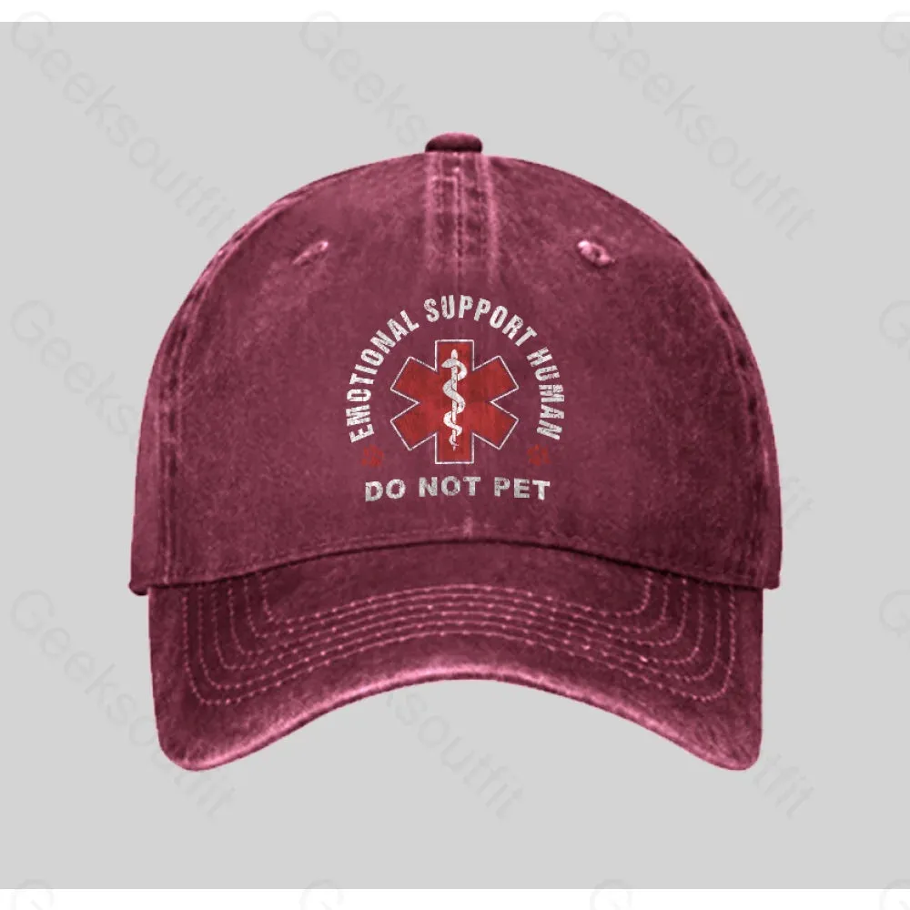 Emotional Support Human Washed Vintage Baseball Cap - Image 3