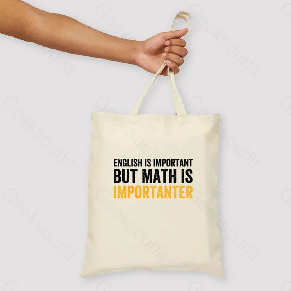 English is important but Math is importanter Unisex Tote Bag - Image 3