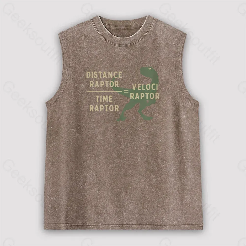 Equations Of Motion Science Velociraptor Unisex Washed Tank - Image 3