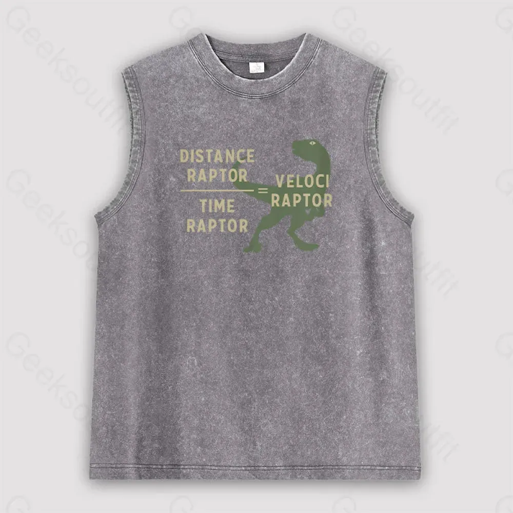 Equations Of Motion Science Velociraptor Unisex Washed Tank - Image 2
