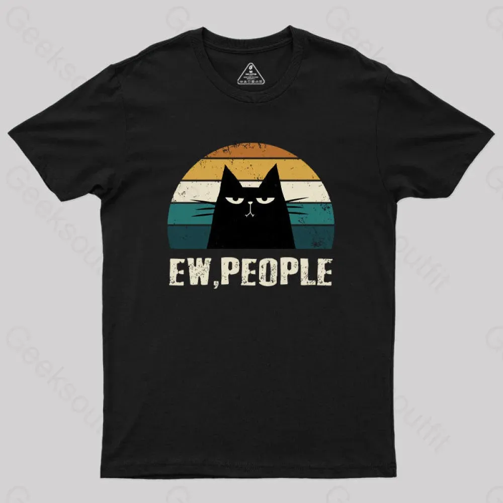 Ew People Funny Cat Geek T-Shirt - Image 2