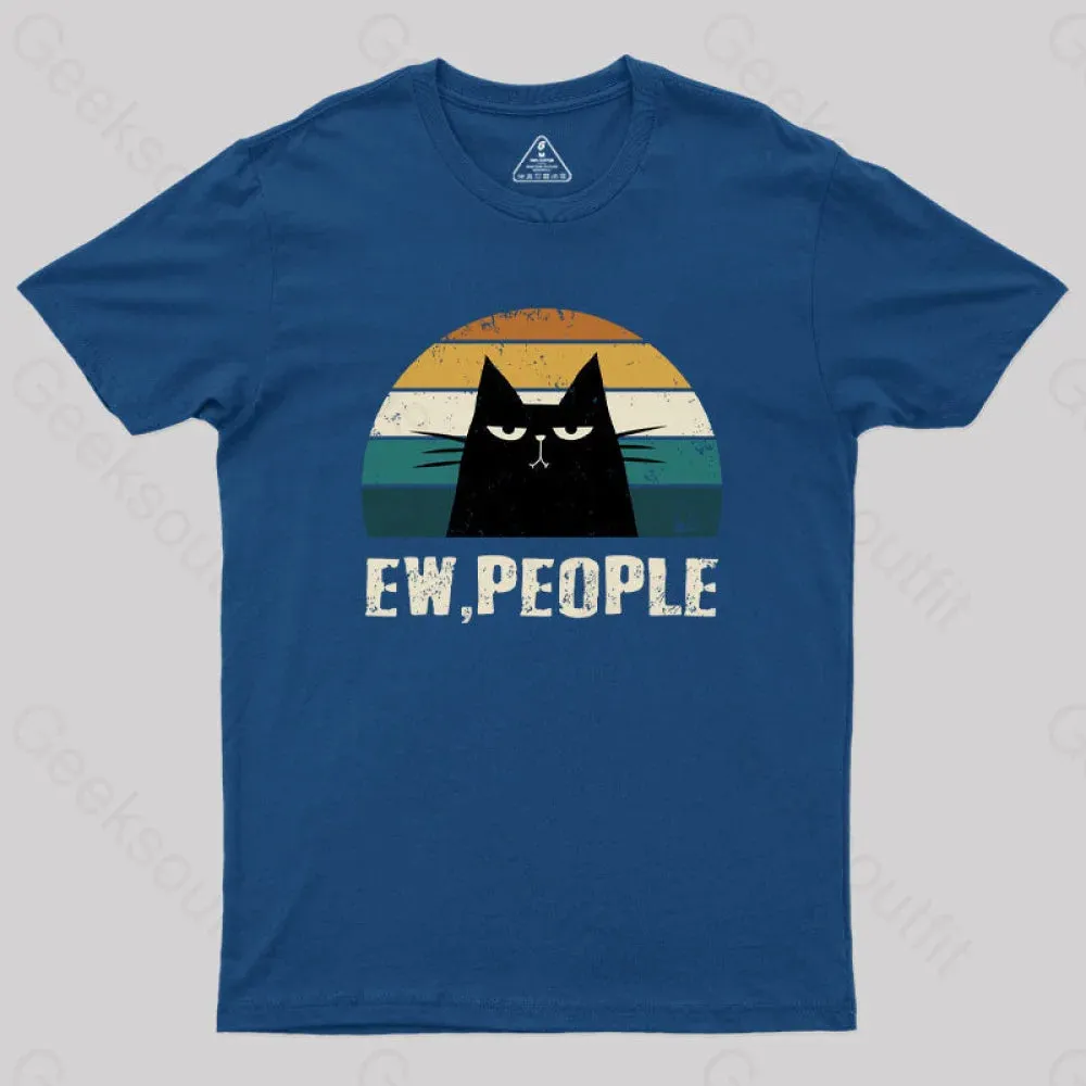 Ew People Funny Cat Geek T-Shirt - Image 3