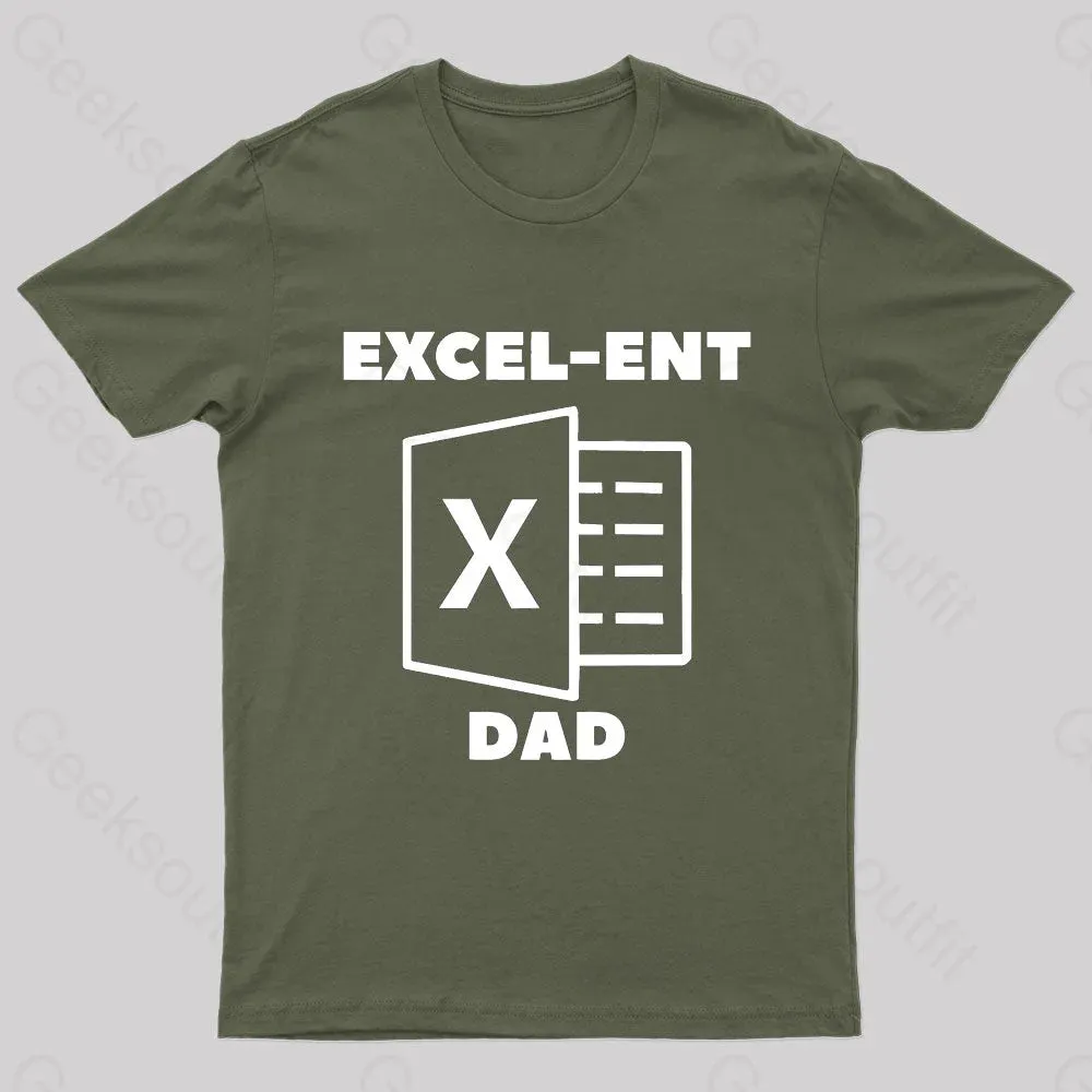Excel-Ent Fathers Day Nerd T-Shirt - Image 2
