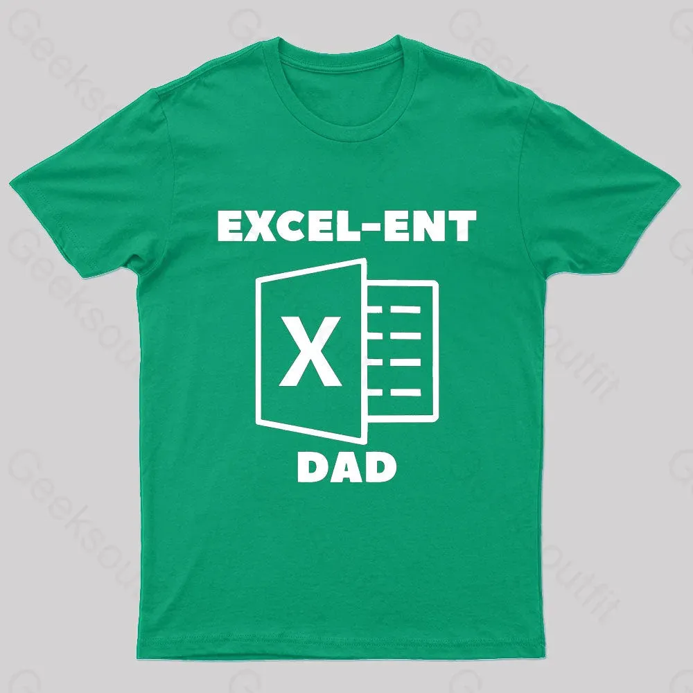 Excel-Ent Fathers Day Nerd T-Shirt - Image 4