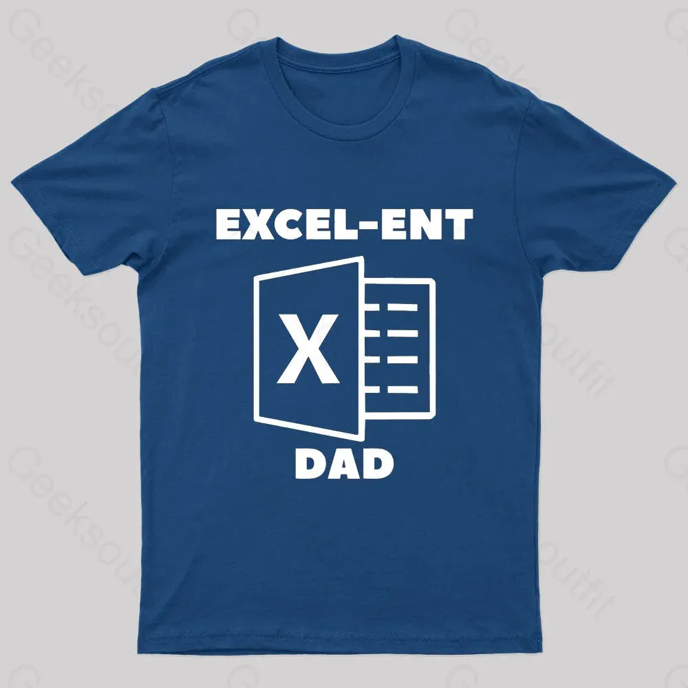 Excel-Ent Fathers Day Nerd T-Shirt - Image 3