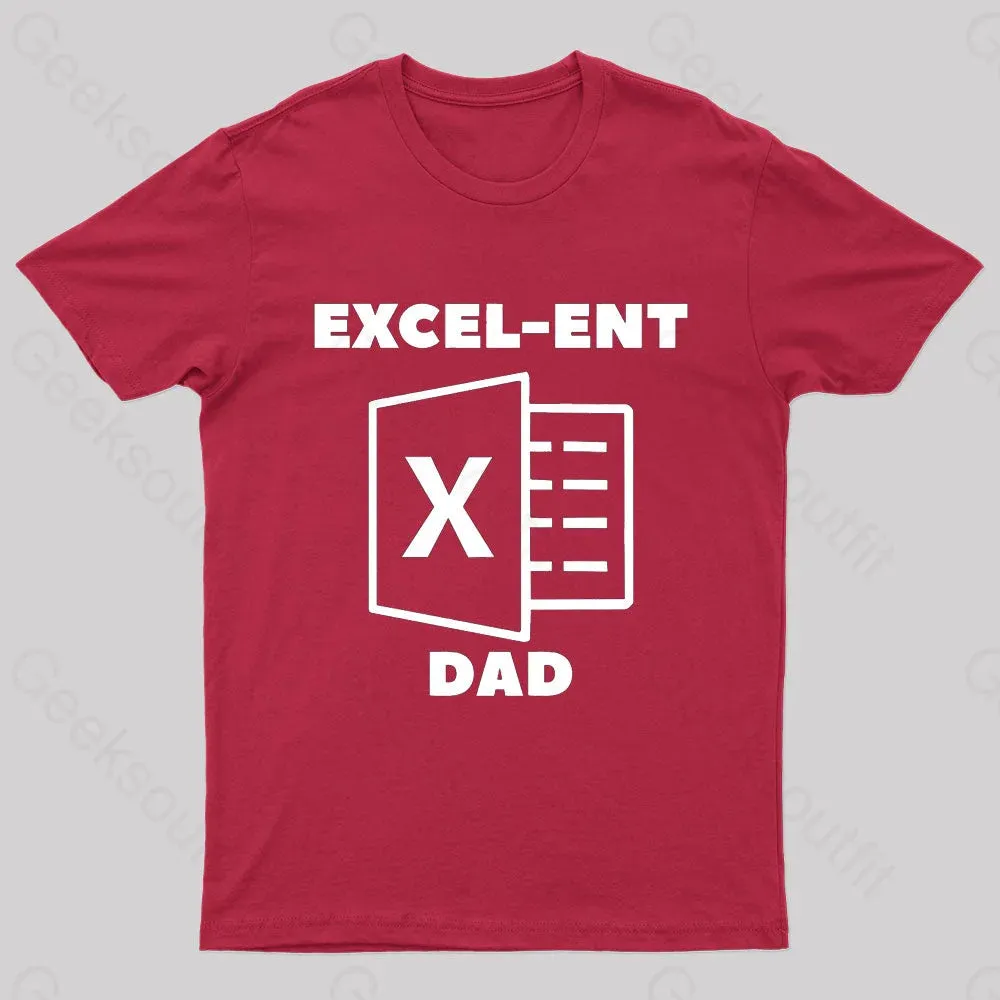 Excel-Ent Fathers Day Nerd T-Shirt - Image 5