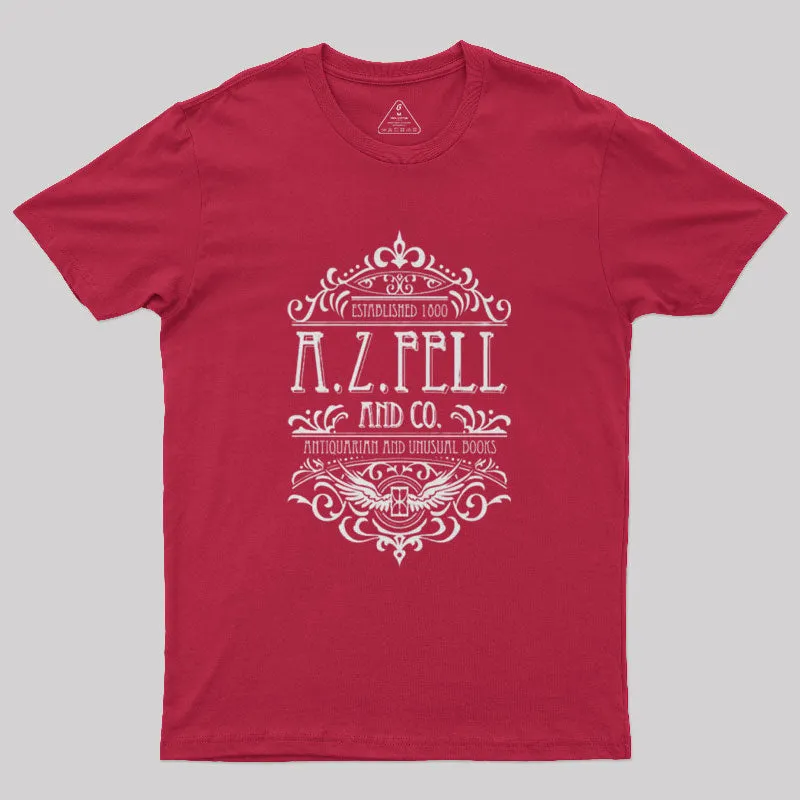 Good Omens: A.Z. Fell Book Shop Geek T-Shirt - Image 8