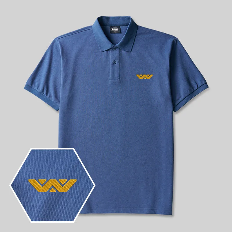 Alternative view of Weyland Corp Geek Embroidered Polo Shirts