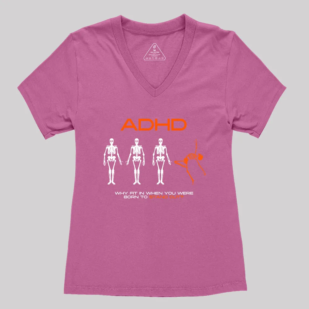ADHD AWARENESS Geek Women's V-Neck T-shirt - Image 2