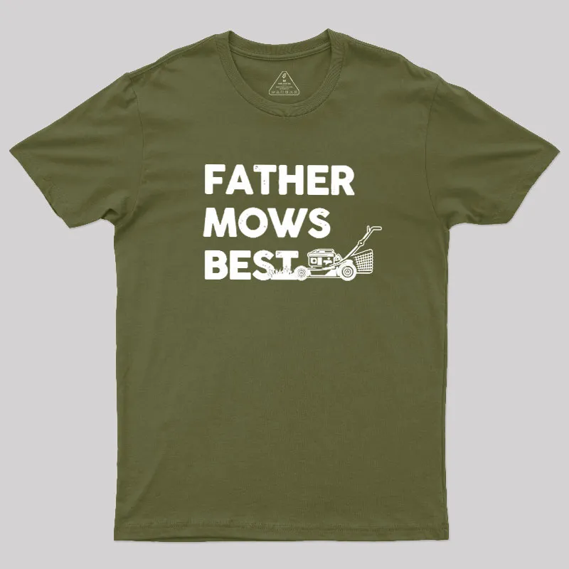 Father Mows Best Geek T-Shirt - Image 3