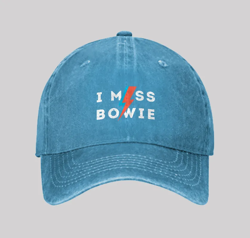 I Miss Bowie Washed Vintage Baseball Cap - Image 5