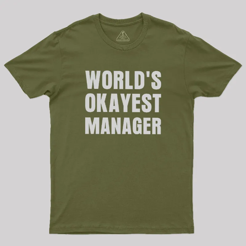World's Okayest Manager Geek T-Shirt - Image 3